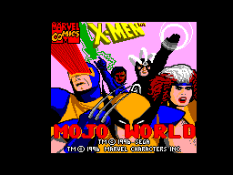 X-Men Mojo World title screen for Sega Master System